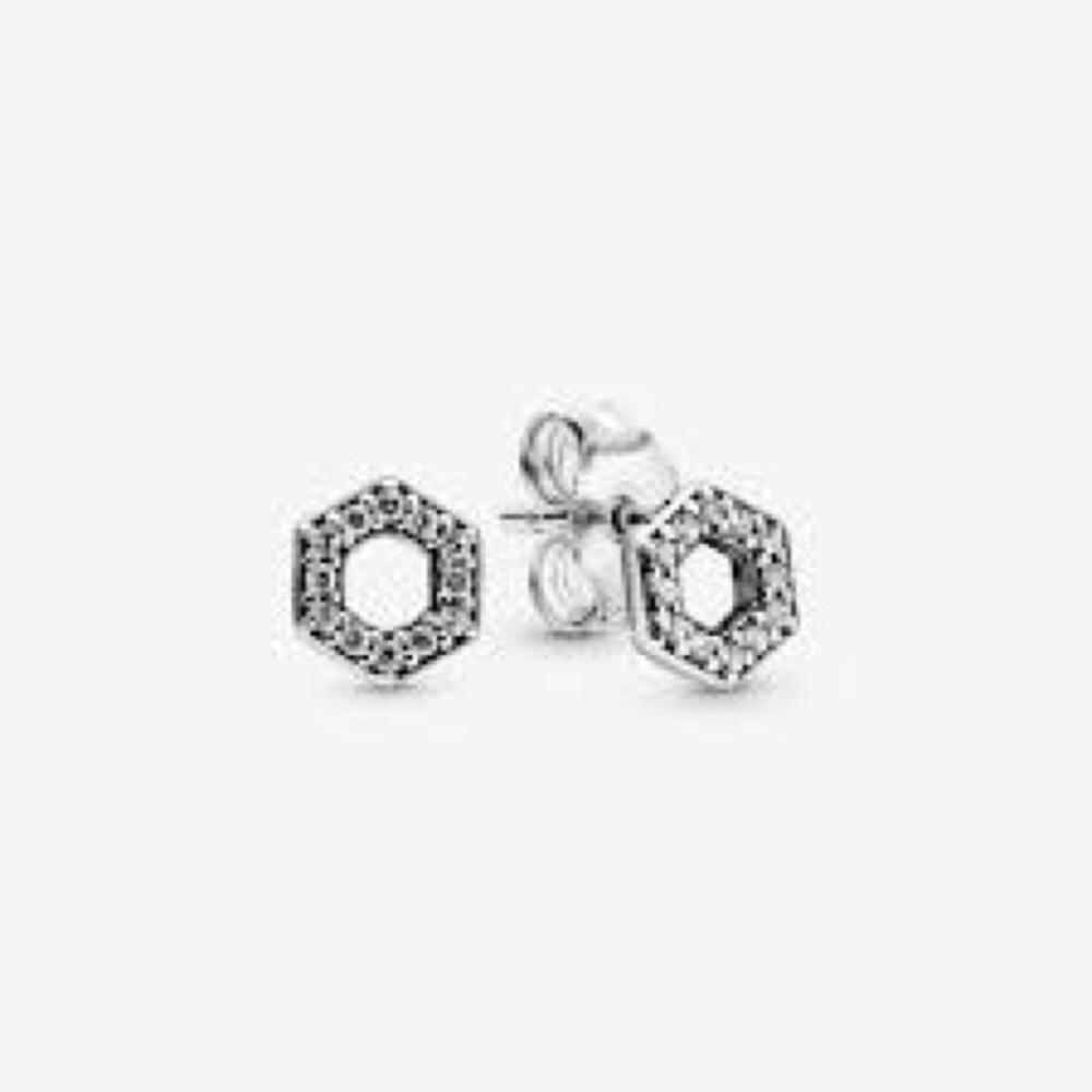 Sparkling Honeycomb Stud Earrings PANDORA
